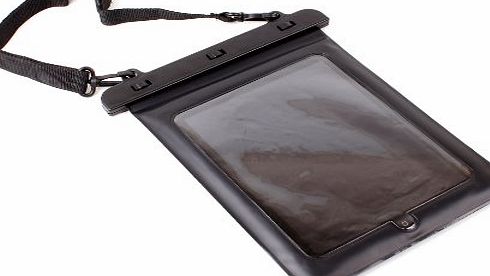 DURAGADGET Waterproof Black Holiday Tablet Case Cover Wallet With Neck Strap For mpman MP959/969 Internet Tablet, mpman MID84C Internet Tablet, Intenso Intab 8 inch, Boogie Board RIP 