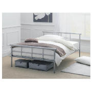 Durban Double Bed, Silver Finish, With Brook