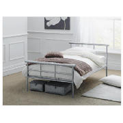Durban Single Bed, Silver Finish, with Standard