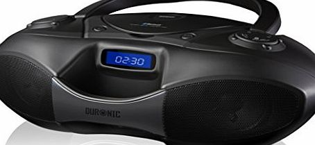 Duronic - NEW - RCD6200 Black Bluetooth CD Player Boombox, Radio, Flash memory MP3 Playback, and Connect and play via AUX socket / Bluetooth from your iPhone/iPod/Mobile phone/MP3 Player