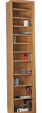 and CD Media Storage Tower - Oak Effect