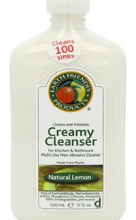 Earth Friendly Products Creamy Cleanser Lemon 500 ml (Pack of 6)