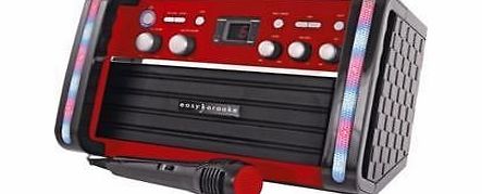 Easy Karaoke EK212 CD  Graphics Karaoke Machine With LED Disco Lights amp; Mic - Red