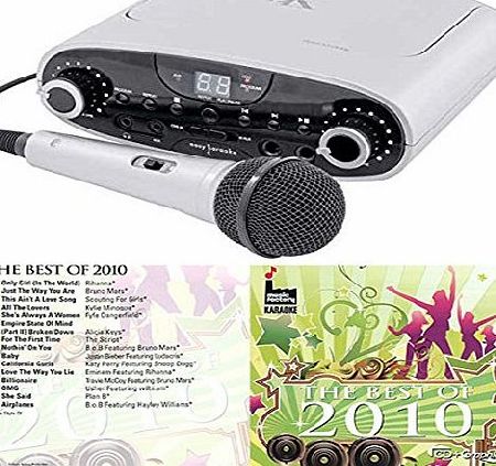 Easy Karaoke EKG-88S Family Party Karaoke Machine - Silver including best of 2010 Karaoke Disc