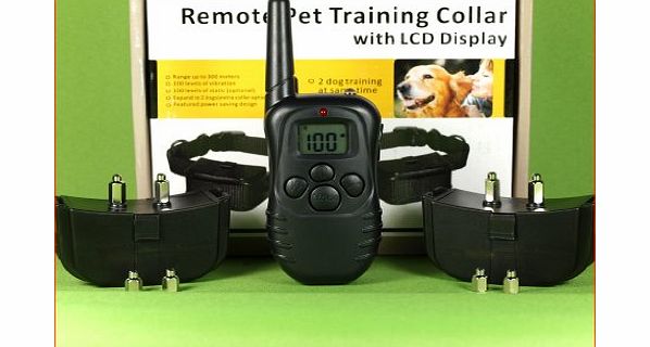 Easypet (For 2 Dogs) Easypet247 Rechargeable Weatherproof 300M 100 Level Remote Dog Training Collar with Sound, Vibration amp; Shock Correction