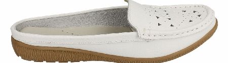 EAZE White Action Leather Mule