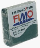 56g Fimo Soft Block Clay - Glitter Green