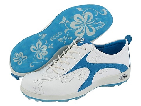 Ecco Grip Ribbon Ladies Golf Shoe White/Ocean