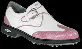 Ecco New Classic Wing Buckle Womens Golf Shoe Pink/White