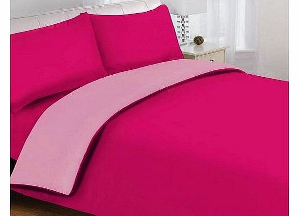 ECLIPSE 4PCS KING BED DYED DUVET COVER COMPLETE BEDDING SET  FITTED SHEET PINK 