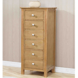 Ecofurn Lynmouth 6 Drawer Chest in Solid wood with Light Oak finish