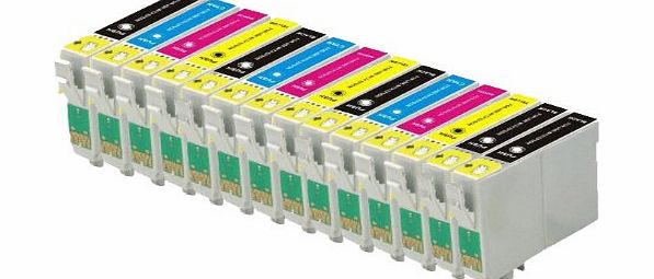 ECS 14 COMPATIBLE INK CARTRIDGES (3 Sets   2 Black) FOR EPSON STYLUS S20, SX100, SX105, SX110, SX115, SX200, SX205, SX210, SX215, SX218, SX400, SX405, SX410, SX415, SX515W, SX600FW, SX610FW, BX300F, S21, 