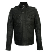 Black Never Ending Battle Leather Jacket