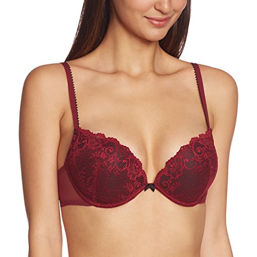 edc by Esprit  Womens GLASSY 104CF1T028 Push-Up Everyday Bra, Red (Barn Red 640), 32A