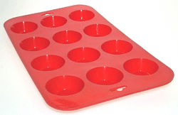 Silicone 12 Cup Mini Tart Pan Red