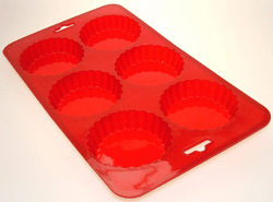 Silicone 6 Cup Fluted Tart Pan