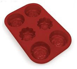 Silicone Assorted Flower Pan Red 365X237X51Mm