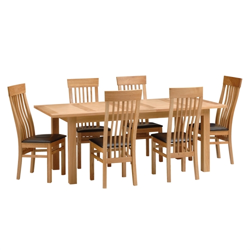 Large Oak Dining Set with 6 Shaker Chairs 317.219