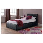 Faux Leather Single Storage Bed, Black