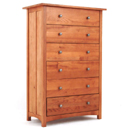 Eden Park cherry wood tallboy 6 draw chest