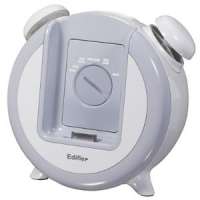 i-F200 White Double Bell Alarm Clock Retro iPod Docking Station / Charger