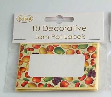 jam pot labels in fruit design.