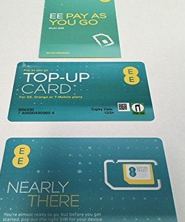 EE 4G PAYG Multi SIM - Includes Nano/Micro/Standard SIM - Unlimited Calls, Texts amp; Data- for Mobile Phones, Ipads, Tablets, Androids, Dongles amp; Other Wifi Device - Just Top Up amp; Keep Calli