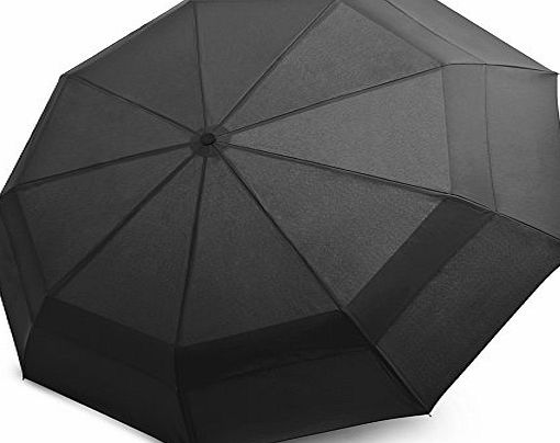 EEZ-Y Compact Travel Umbrella w/ Windproof Double Canopy Construction - Auto Open Close Button for One Handed Operation - Sturdy Portable and Lightweight for Easy Carry