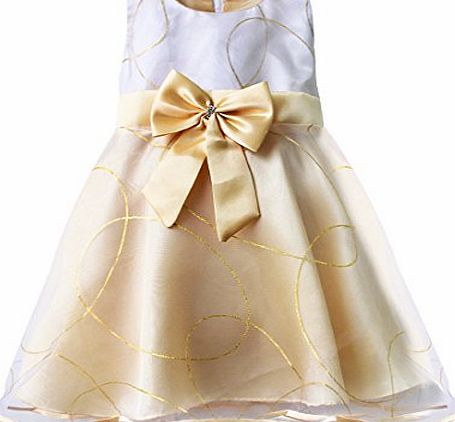 EFE Girls Dress Champagne Multi-layers Party Wedding Pageant Dresses Kids Clothes Size 4-5 Years