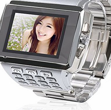 Efine 1.5 Inch WIFI JAVA Bluetooth Silver Smart Watch Mobile Phone 1.3MP Camera