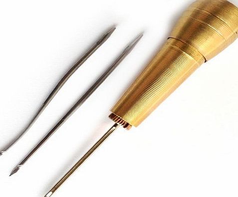 EG Sewing Awl for Leather Craft. Awning, Sails, Canvas or Tent Repairing. 3 interchangeable needles included.