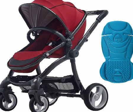 egg Stroller Gunmetal/Berry Red With Kingfisher