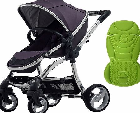egg Stroller Mirror/Storm Grey With Key Lime