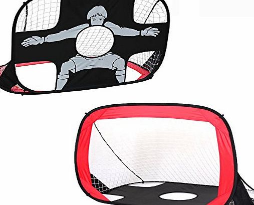 Eggsnow 2 in 1 Pop Up Soccer Goal,Portable Football Posts Foldable Soccer Net,Durable Polyester Mesh Frame,Perfect for Indoor amp; Outdoor Sports and Practice(43.3*31.5*31.5In)
