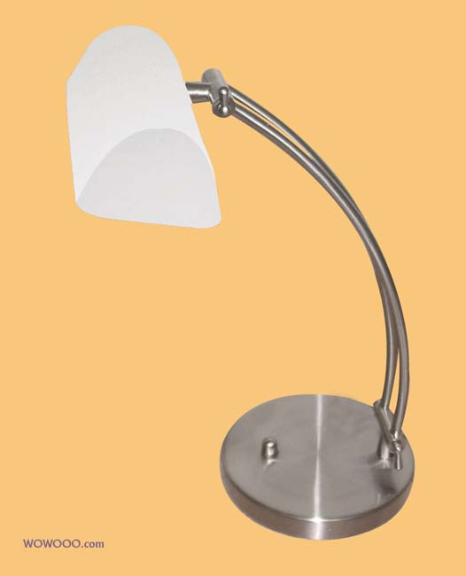 EGLO Bastia desk lamp- nickel & opal