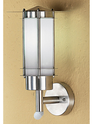 Eglo Lighting Malmo Modern Stainless Steel And White Plastic Outdoor Wall Light With Motion Sensor