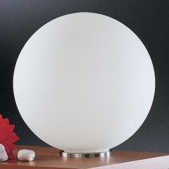Rondo White Glass Globe Table Lamp