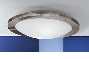 Sirio Modern Round Ceiling Light In Nickel With A White Glass Shade