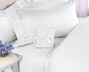 Egyptian Bedding 1000 Thread Count Percale Egyptian Cotton 7 Piece Set, King, White Solid (Includes 4Pc Bed Sheet Set   3Pc Duvet Set)
