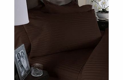 Egyptian Bedding 300 Thread Count Egyptian Cotton 300TC Duvet Cover Set, King , Chocolate Stripe
