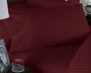 Egyptian Bedding 300 Thread-Count, Full Pillow Cases, Burgundy Stripe, Set Of 2