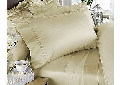 Egyptian Bedding 600 Thread Count Egyptian Cotton 600TC Duvet Cover Set, King , Ivory Solid