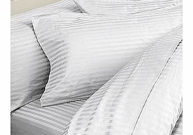 Egyptian Bedding 800 Thread-Count, King Pillow Cases, White Stripe, Set Of 2