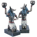 EGYPTIAN COLLECTION pair of anubis candleholders