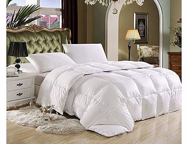 Egyptian Cotton Factory Store Queen Size, Luxury Year Round Super Soft 1200 Thread Count 100 Egyptian Cotton White Goose Down Alternative Comforter Duvet, White Solid, 1200 Tc, 750 Fill Power, 50 Oz