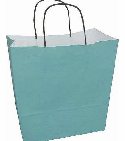 20 Turquoise Blue Twist Twisted Handle Paper Carrier Bags 220mm x 100mm x 310mm (8.5`` x 4`` x 12``)