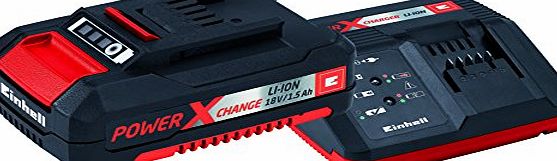 Einhell 18 V Power-X-Change Battery and Charger Starter Kit with 1 x 1.5 Ah Li-Ion