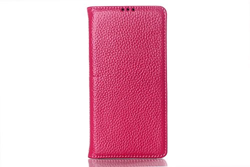 Real Leather Case Stand for Sony XPERIA Z2 ZII D6503, Business Series Protective Skin with Wallet Flip Design, Rose
