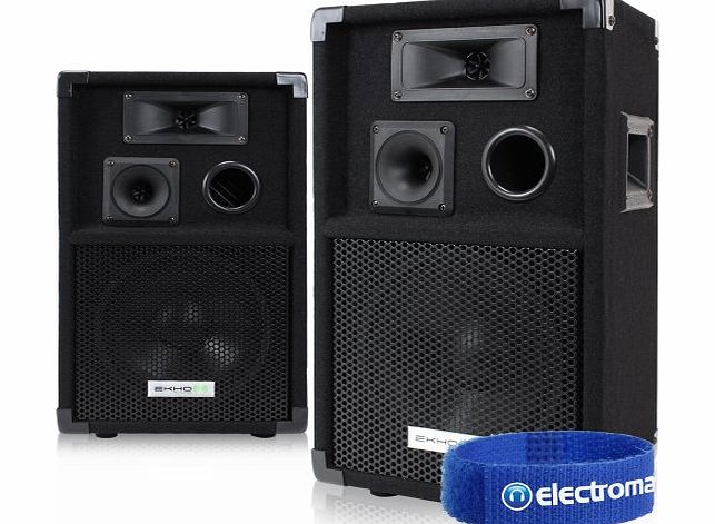 Ekho 2x Ekho 8`` Inch Disco Speakers Party DJ Sound Setup Package 800W