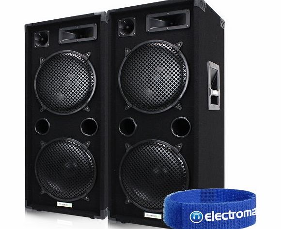 Ekho 2x Ekho Dual 12`` Inch Passive PA Speakers Party Disco DJ Sound Setup Package 2000W